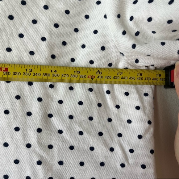 Y2K Kim Rogers White Polka Dot Cotton Polo Shirt Preppy Mod Retro Tee Small - Picture 9 of 12